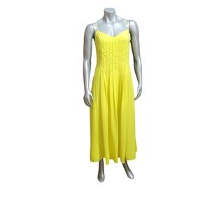 Banana Republic Yellow Sweetheart Midi Sundress